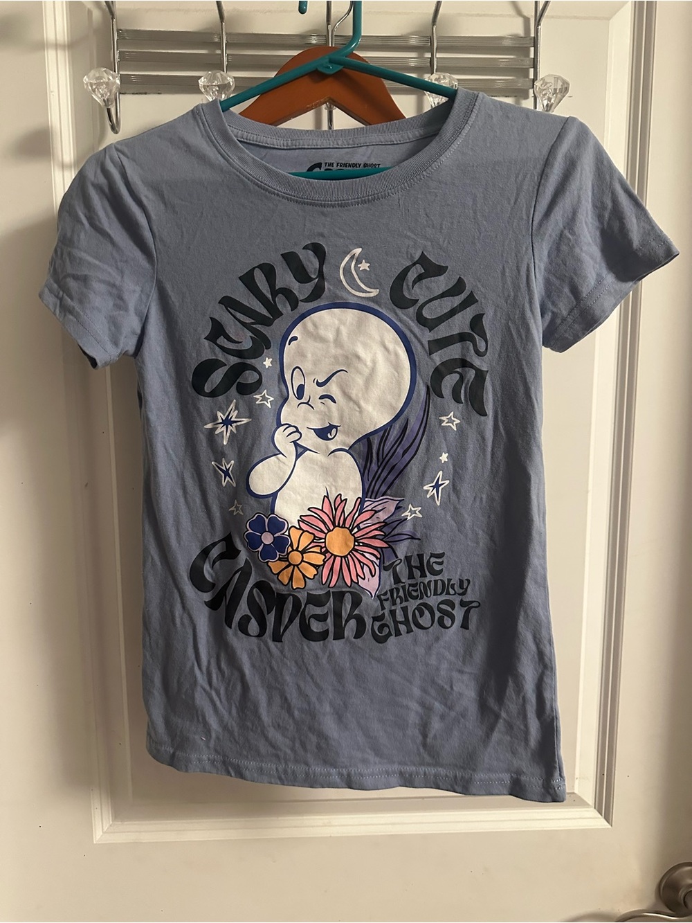Casper the Friendly Ghost Girls' Light Blue Graphic Tee - 'Spooky Cute'